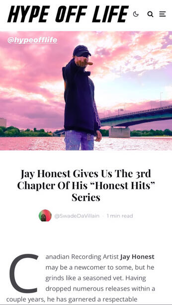 Jay Honest Gives Us the 3rd Chapter Of His "Honest Hits" Series by HypeOffLife Jay Honest Gives Us the 3rd Chapter Of His "Honest Hits" Series by HypeOffLife