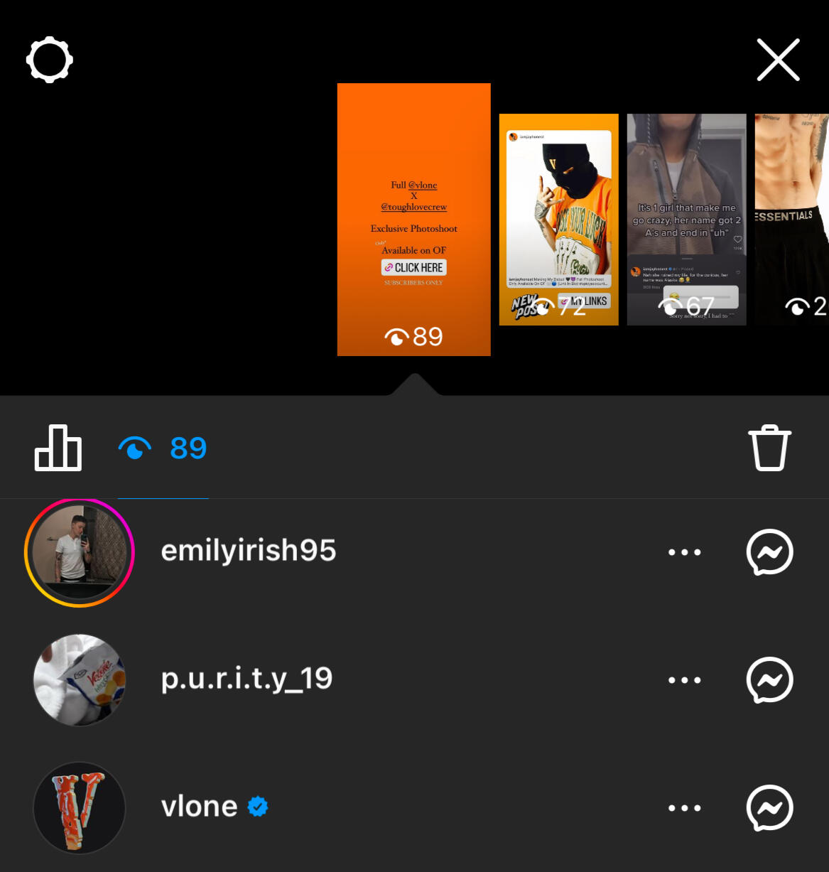 VLONE views out Jay Honest's Instagram story after Vlone magazine Photoshoot featuring Jay Honest in a Vlone balaclava.